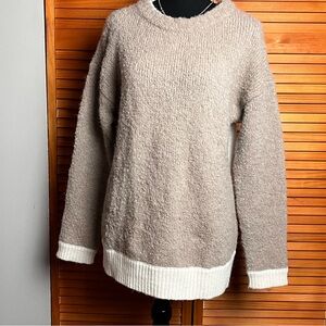 Soft Surroundings Tan & Cream Oversized  Sweater